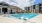 a swimming pool in a backyard