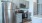 a kitchen with silver appliances